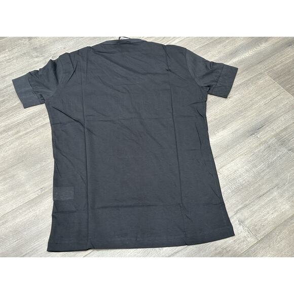 NWT Fiorucci Womens Black Blue Big Letter Logo Graphic Tshirt V Neck Size Small - Picture 2 of 8